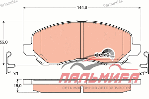 КОЛОДКИ ТОРМОЗНЫЕ ДИСКОВЫЕ ПЕРЕДНИЕ MITSUBISHI: LANCER VIII 03-, IX 08-, SPACE RUNNER GDB3287
