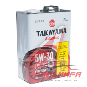 МАСЛО МОТОРНОЕ "TAKAYAMA" ADAPTEC 5W/30 SP GF-6A (4Л. СИН.) МЕТАЛЛ. 