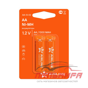 БАТАРЕЙКИ АККУМУЛЯТОР "AIRLINE" АА HR06 NI-MH 1300