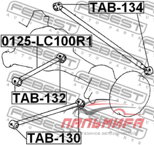 (!!!) Сайлентблок заднего поперечного рычага TAB134