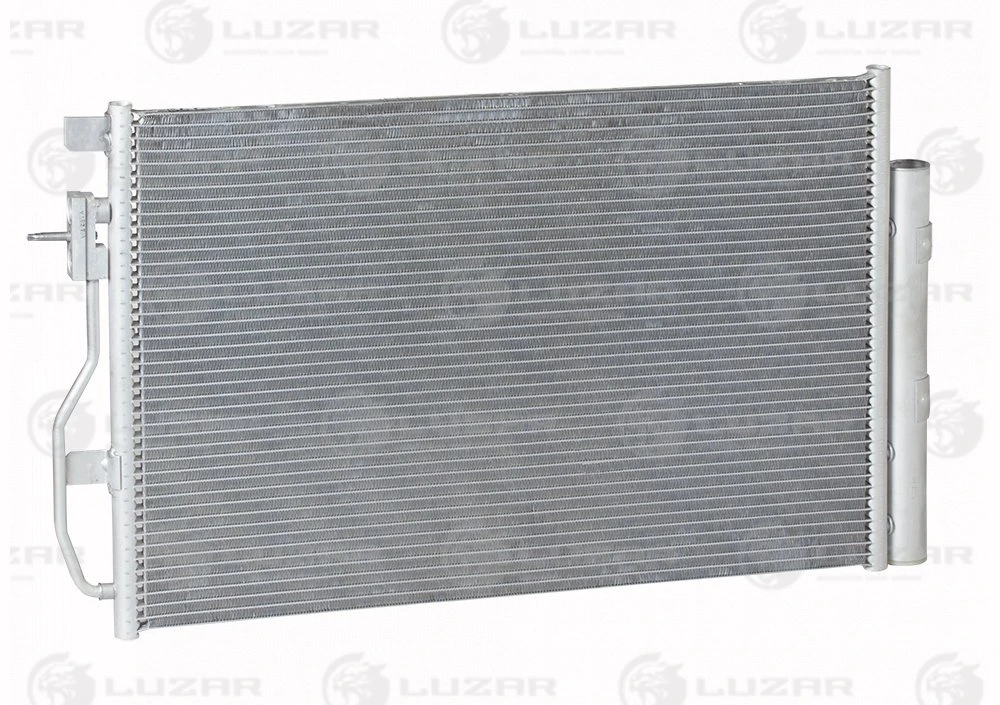 Радиатор кондиционера Chevrolet Aveo T300/Cobalt LUZAR в сб. с ресивером (конденсор)