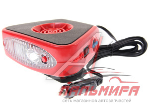ОБОГРЕВАТЕЛЬ САЛОНА 12V 150Вт "SKYWAY" С ФОНАРЕМ ЧЕРНО-КРАСНЫЙ