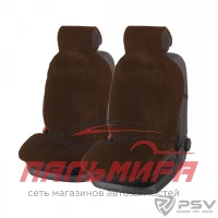 НАКИДКА НА СИДЕНЬЕ ИСК.МЕХ "PSV" BRINK MUTTON 128х56 СМ ЧЕРНАЯ С КРАСНОЙ СТРОЧКОЙ ПОДГОЛОВНИКИ 2 ШТ.
