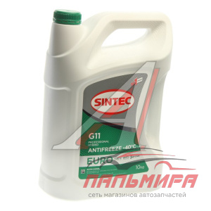 АНТИФРИЗ "SINTEC EURO" ЗЕЛЕНЫЙ (10 Л) НОВАЯ КАНИСТРА