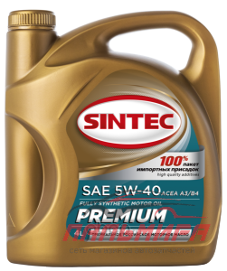 МАСЛО МОТОРНОЕ "SINTEC PREMIUM" 5W/40 А3/В4 (4Л. СИН.)