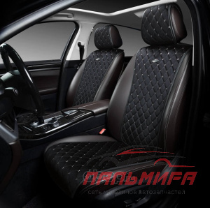 НАКИДКА НА СИДЕНЬЕ "PSV" ASTERION PRO 2 ВЕЛЮР ПЕРЕДНЯЯ С БЕЛОЙ ОТСТРОЧКОЙ ЧЕРНАЯ 2 ШТ.