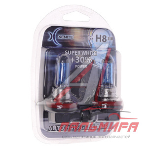 ЛАМПА H8 12V 55W "XENITE" (SUPER WHITE+30%) (2 ШТ.)