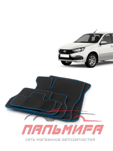 КОВРИКИ САЛОНА ВАЗ-2190 LADA GRANTA МАТЕРИАЛ EVA ЧЕРНЫЙ/СИНИЙ "CS-20" (С ПЕРЕМЫЧКОЙ)