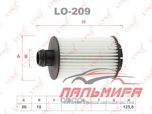 КАРТРИДЖ МАСЛЯНОГО ФИЛЬТРА LO209 LYNXAUTO