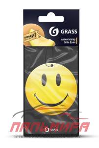 ST-0399 !!! ОСВЕЖИТЕЛЬ КАРТОННЫЙ "СМАЙЛИК" ДЫНЯ GRASS/50 ШТ