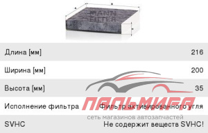 ФИЛЬТР САЛОНА MANN CUK22011
