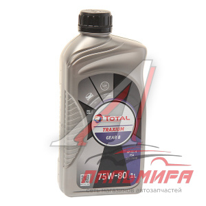 МАСЛО ТРАНСМИССИОННОЕ "TOTAL TRANS. GEAR 8" 75W-80 GL-4 (1Л.) 214082