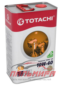 МАСЛО МОТОРНОЕ "TOTACHI NIRO LV" 10W/40 SEMI-SYNTHETIC SN/CF (4Л. П/СИН.)