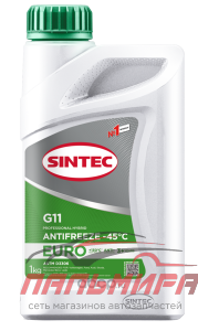АНТИФРИЗ "SINTEC EURO" ЗЕЛЕНЫЙ G-44 -45C (1 КГ) 