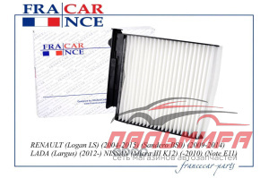 ФИЛЬТР САЛОНА LADA LARGUS 12-; RENAULT LOGAN 04-, DUSTER 11--; NISSAN ALMERA 12- "FRANCECAR"
