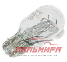 ЛАМПА W21/5W 12V (СТЕКЛ.ЦОКОЛЬ) "КЭП"