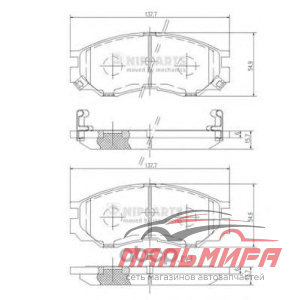 КОЛОДКИ ТОРМОЗНЫЕ MITSUBISHI J3605035