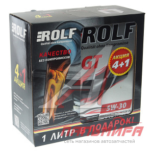 МАСЛО МОТОРНОЕ "ROLF GT" 5W/30 SN/CF C2/C3 ПРОМОПАК 4+1Л