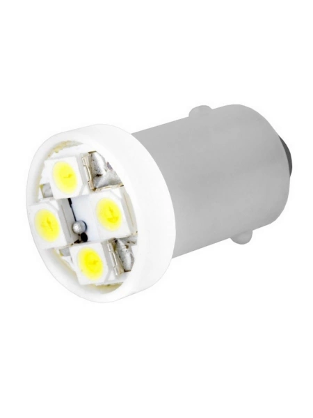 ЛАМПА СВЕТОДИОДНАЯ T4 12V "SKYWAY" (Т8,5, 4SMD BA9S, 1-КОНТ, БЕЛАЯ)