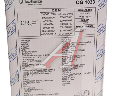 ФИЛЬТР МАСЛЯННЫЙ GOODWILL OG1033