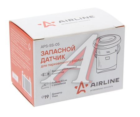 ДАТЧИК ПАРКТРОНИКА "AIRLINE" (ЧЕРНЫЙ) (ПРОВОД 30 СМ, D=19 ММ)