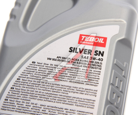 МАСЛО МОТОРНОЕ "TEBOIL" SILVER SN 5W/40 SN/CF, A3/B4 (1Л, П/СИНТ)