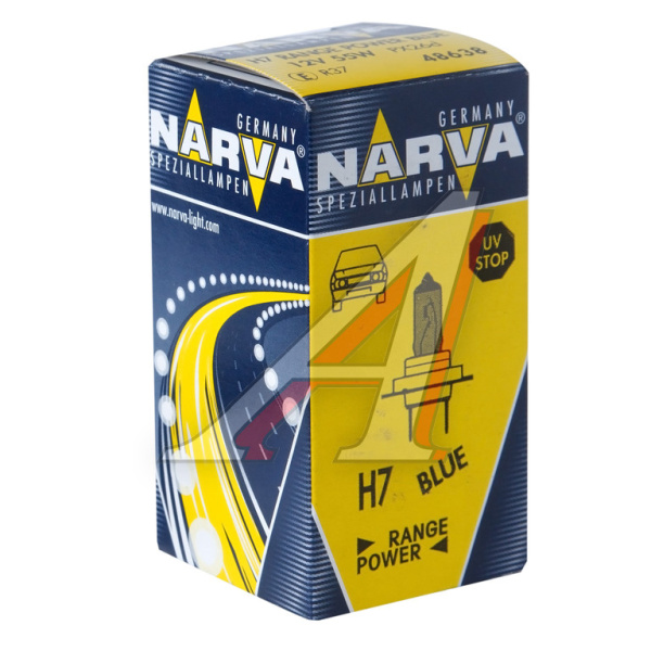 ЛАМПА H7 12V 55W PX26d "NARVA" RANGE POWER BLUE +50%