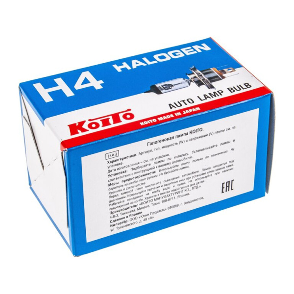 ЛАМПА H4 12V 60/55W "KOITO" 0456E