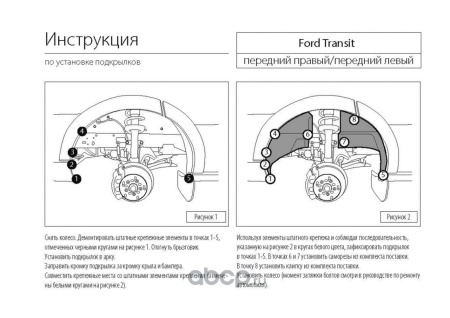 ПОДКРЫЛОК, RIVAL, ДЛЯ FORD TRANSIT 2014 ПЕРЕДНИЙ ПРАВЫЙ  RIVAL 41806001