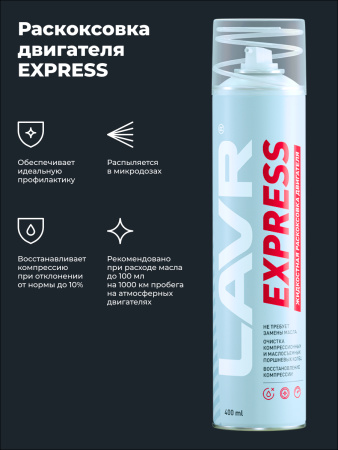 ЖИДКОСТЬ ДЛЯ РАСКОКСОВЫВАНИЯ ДВИГ. 400МЛ. "LAVR"EXPRESS