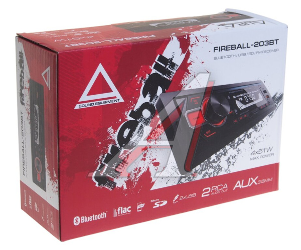АВТОМАГНИТОЛА "AURA" FIREBALL-203BT USB/SD РЕСИВЕР
