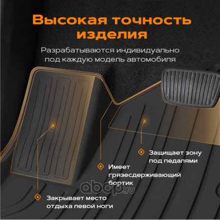 КОВРИК САЛОНА для а/м ГАЗ-3302 ФЕРМЕР "REZKON" ЗАДНИЙ РЕЗИН.