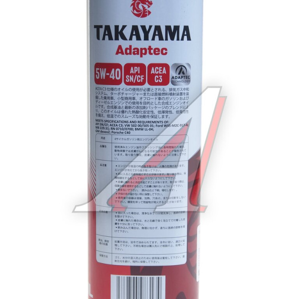 МАСЛО МОТОРНОЕ "TAKAYAMA" ADAPTEC 5W/40 SN/CF C3 (1Л. СИН.) МЕТАЛЛ.