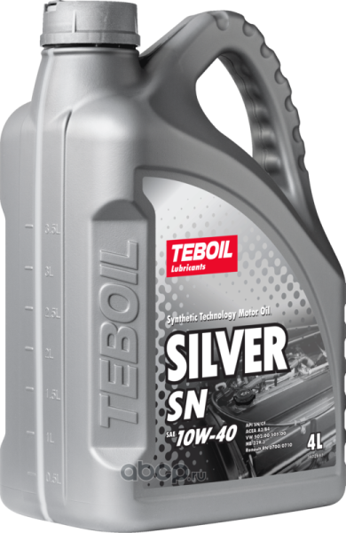 МАСЛО МОТОРНОЕ "TEBOIL" SILVER SN 10W/40 SN/CF, A3/B4 (4Л, П/СИНТ)