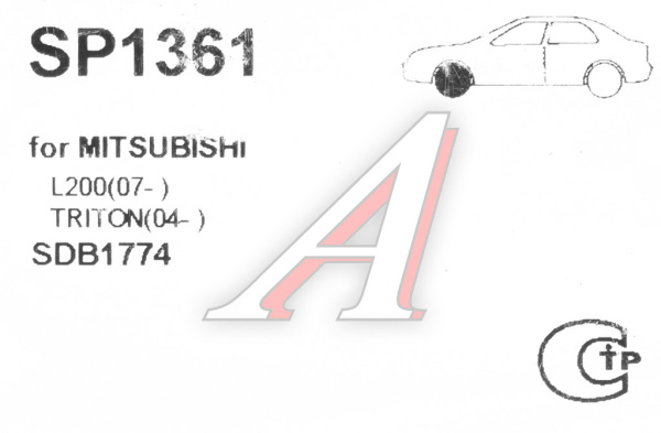 КОЛОДКИ ТОРМОЗНЫЕ ДИСКОВЫЕ, КОМПЛЕКТ MITSUBISHI L 200 (K_4T)