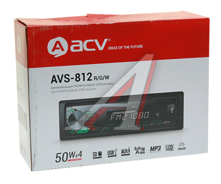 АВТОМАГНИТОЛА ACV AVS-812R 1DIN/USB/AUX/SD/FM
