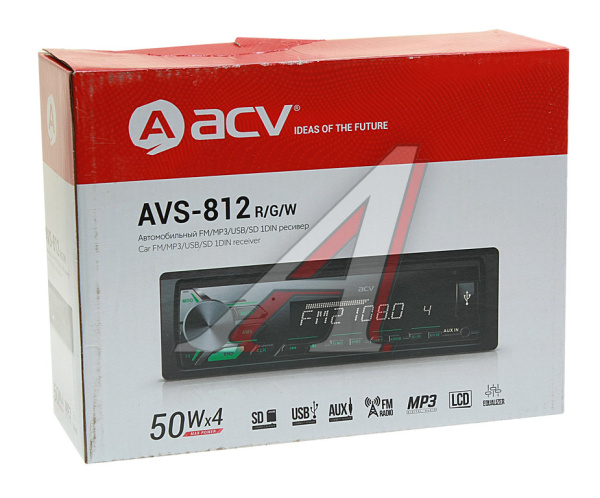 АВТОМАГНИТОЛА ACV AVS-812R 1DIN/USB/AUX/SD/FM