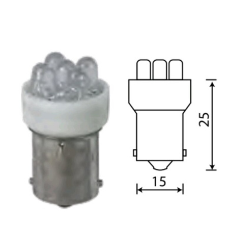 ЛАМПА СВЕТОДИОДНАЯ 24V 5W 3 LED BA15s "МАЯК"