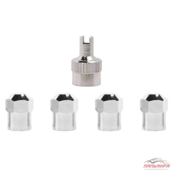 Ремкомплект для вентилей 4 золотника, 4 металл.колп, 1 ключ в пакете Airline