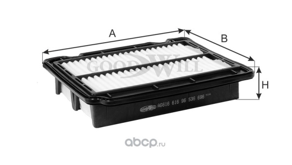 ФИЛЬТР ВОЗДУШНЫЙ AG616 AVEO T250 T200