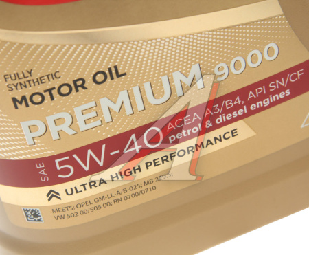 МАСЛО МОТОРНОЕ "SINTEC" PREMIUM 9000 5W40 A3/B4 (4Л.СИНТ)