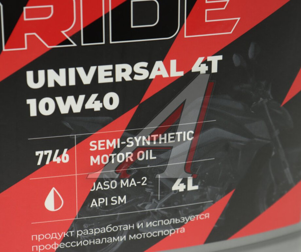 МАСЛО МОТОРНОЕ "LAVR" RIDE UNIVERSAL 4T 10W40 SM МОТО 4Л