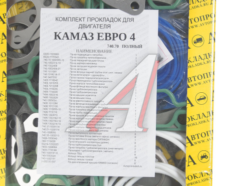 НАБОР ПРОКЛАДОК ДВИГАТЕЛЯ ДЛЯ А/М КАМАЗ-ЕВРО-4,5 (ПОЛНЫЙ КОМПЛЕКТ)