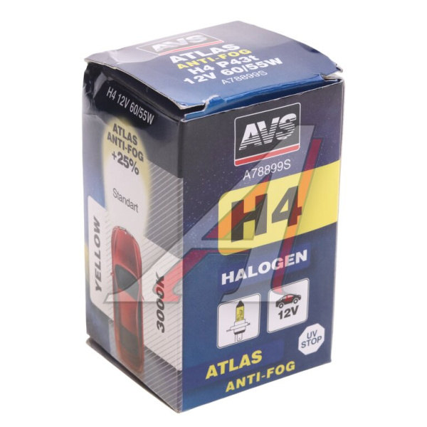 ЛАМПА H4 12V 60/55 Вт "AVS" ATLAS A78899S