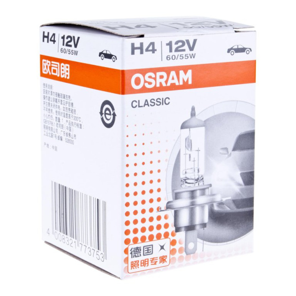 ЛАМПА H4 12V 60/55W P43t "OSRAM" (classic)