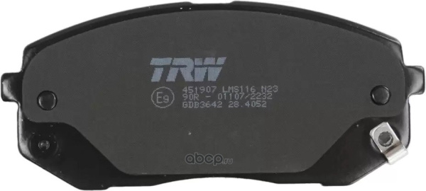 КОЛОДКИ ТОРМОЗНЫЕ ДИСКОВЫЕ GDB3642