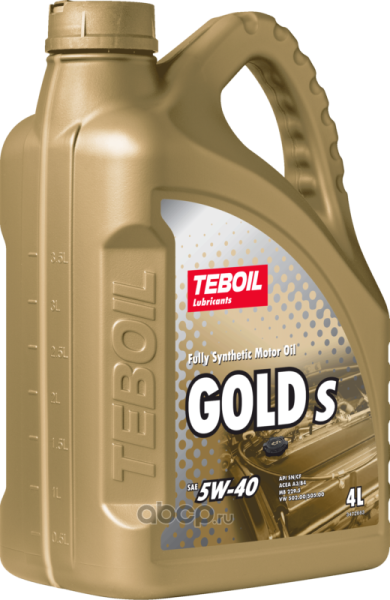 МАСЛО МОТОРНОЕ "TEBOIL" GOLD S 5W/40 SN/CF, A3/B4 (4Л, СИНТ)