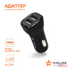 АДАПТЕР В ПРИКУРИВАТЕЛЬ "AIRLINE" 2ХUSB 1А+2.1А В ПРИКУРИВАТЕЛЬ 12/24В