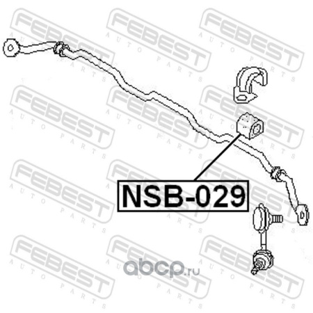ВТУЛКА ПЕРЕДНЕГО СТАБИЛИЗАТОРА D26 FEBEST NSB029