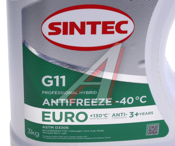 АНТИФРИЗ "SINTEC EURO" ЗЕЛЕНЫЙ (3 Л)